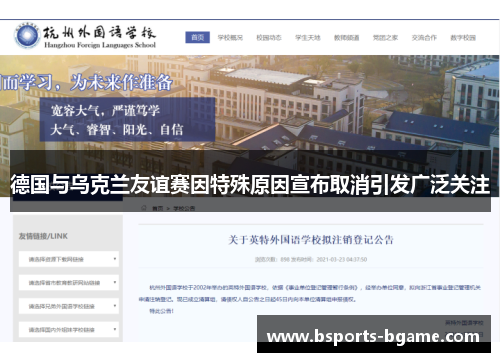 德国与乌克兰友谊赛因特殊原因宣布取消引发广泛关注